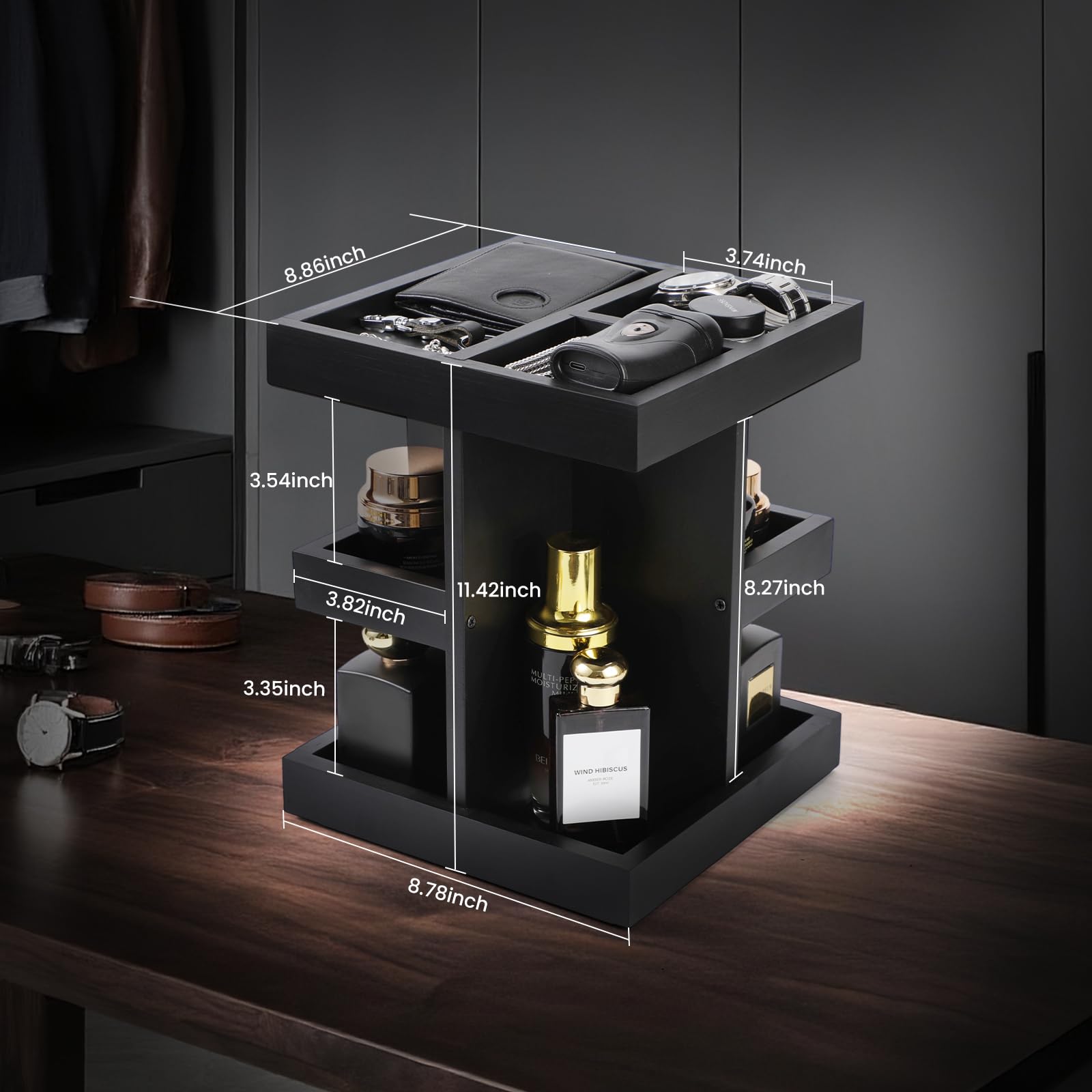 EXIN DECHEN Mens Cologne Organizer fits on desks for tidy grooming routines