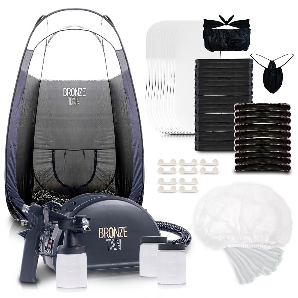 Existing Beauty Bronze Tan machine delivering precise, even spray in a professional setting