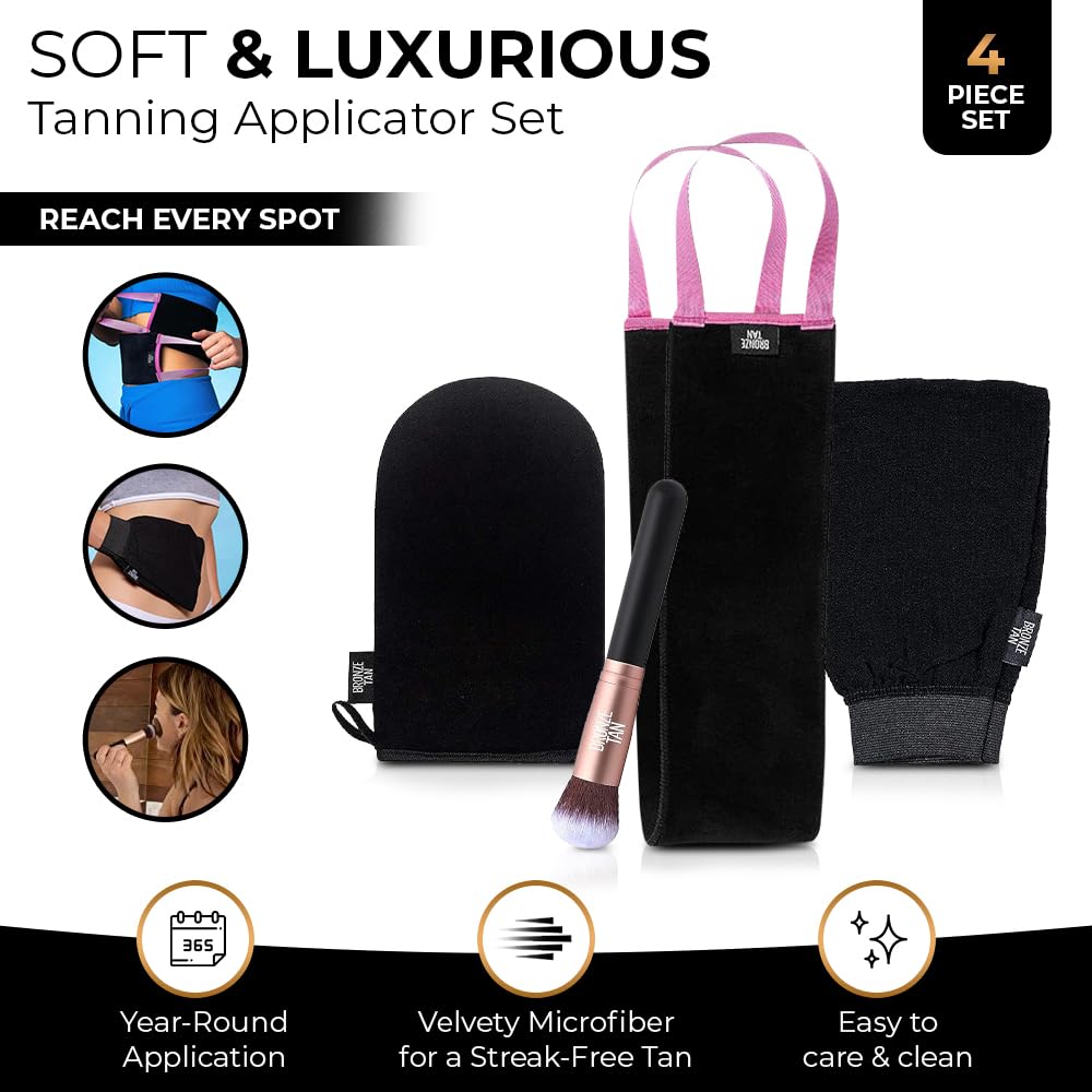 Existing Beauty Bronze Tan self-tanning mitt delivers smooth, streak-free results.