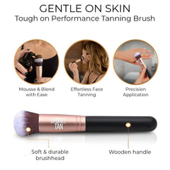 Existing Beauty Bronze Tan Face Brush highlights soft bristles ideal for gentle blending.
