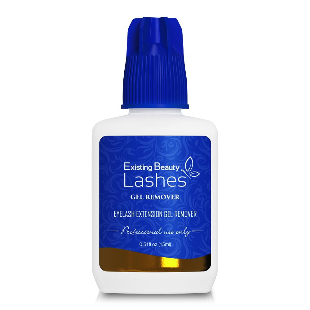 Existing Beauty eyelash remover bottle pour shows controlled application for safe lash removal