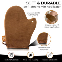 Existing Beauty self-tanning mitt ergonomic handle enables easy, even coverage.