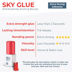 Existing Beauty Sky Glue S+ close-up of thick black formula with flexibility