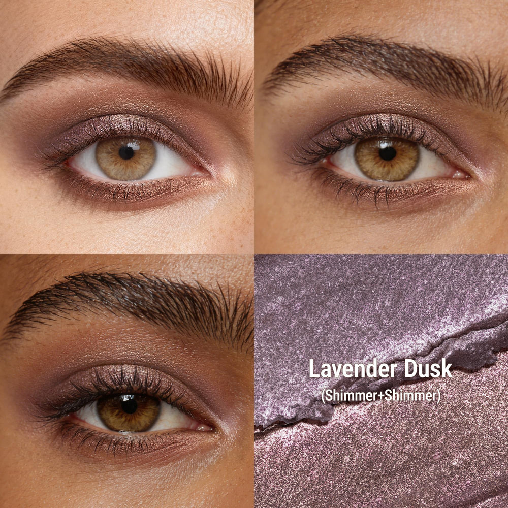 Exmiloo sombra crema brillo lavanda-efecto resplandor, perfecto para toques nocturnos.