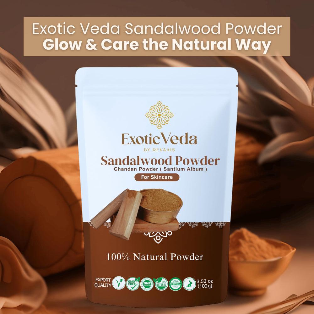 Exotic Veda sandalwood powder used for tilak with traditional fragrance and calm aura.