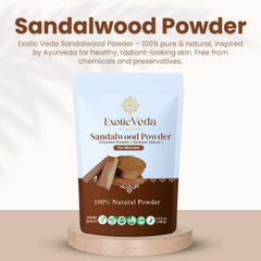 Exotic Veda sandalwood powder blended with rose water for a soothing mask.