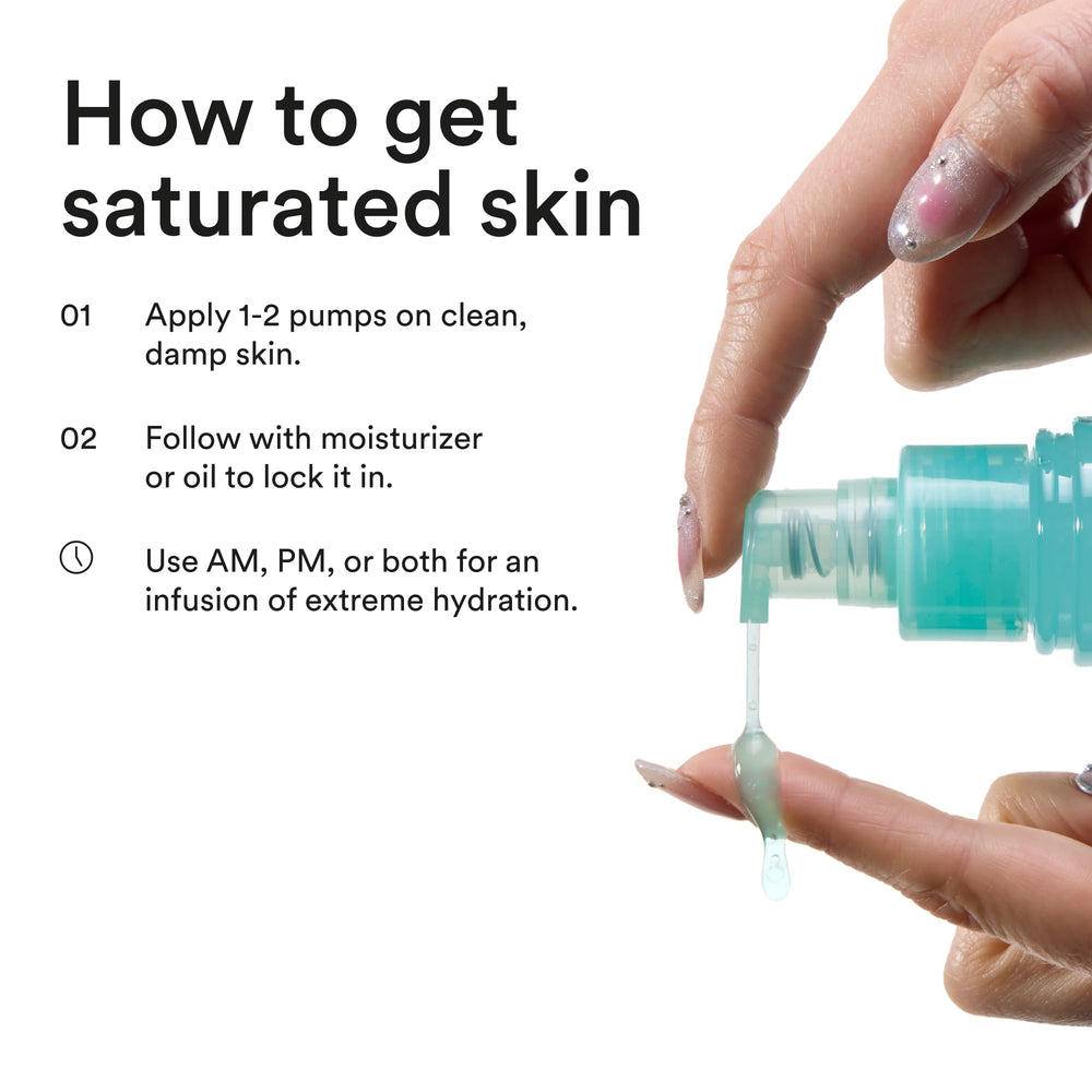 Experiment serum drop on skin conveys instant hydration and plumpness