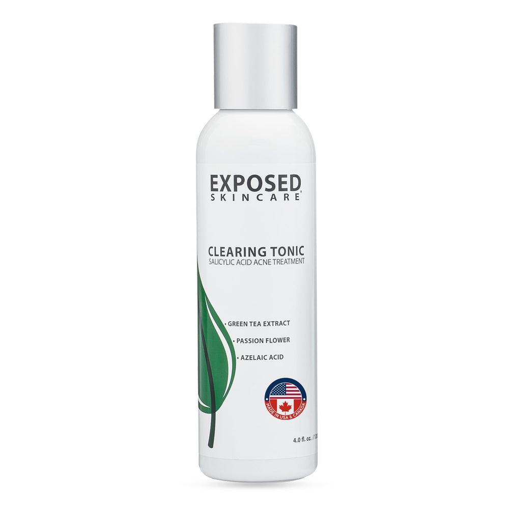 Exposed Skin Care Tónico: botella en primer plano para abrir poros suavemente.