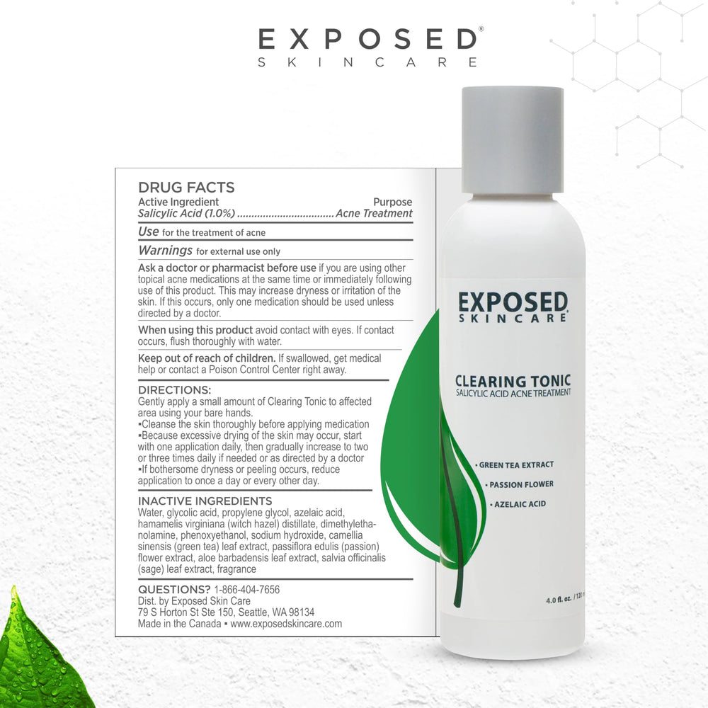 Exposed Skin Care Tónico: contiene salicílico y té verde para una piel limpia.