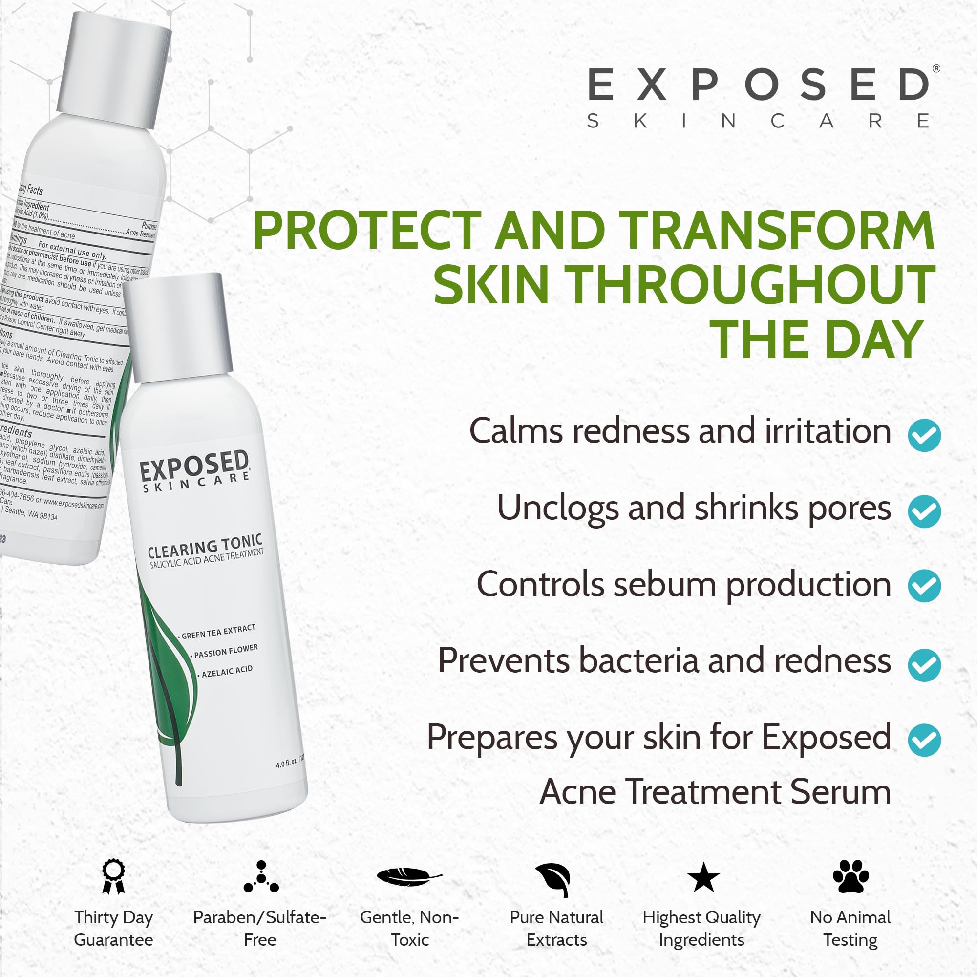 Exposed Skin Care Tónico: preparado para la rutina diaria de cuidado de la piel.