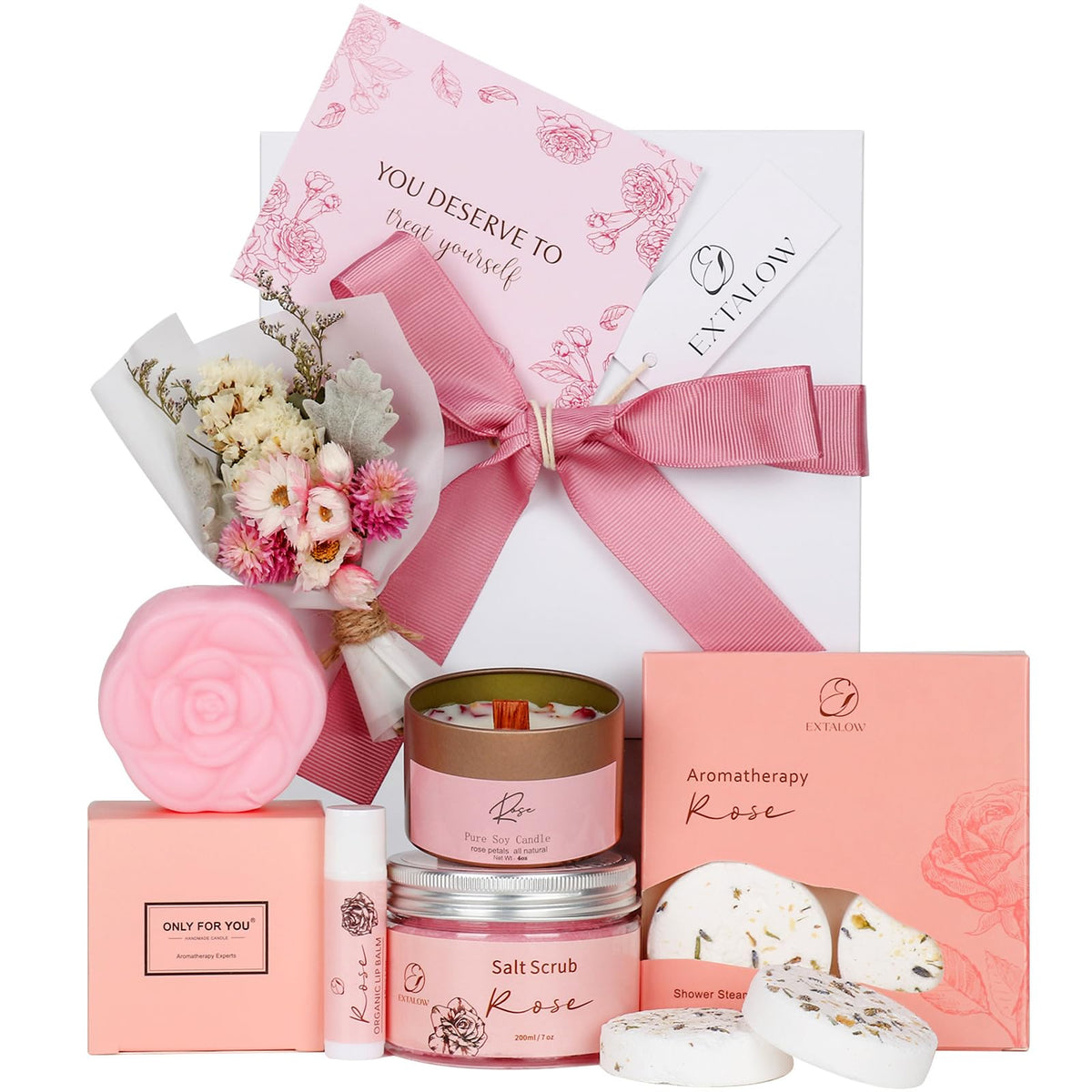 EXTALOW jabon floral rosa: jabon delicado para ritual diario de spa en casa.
