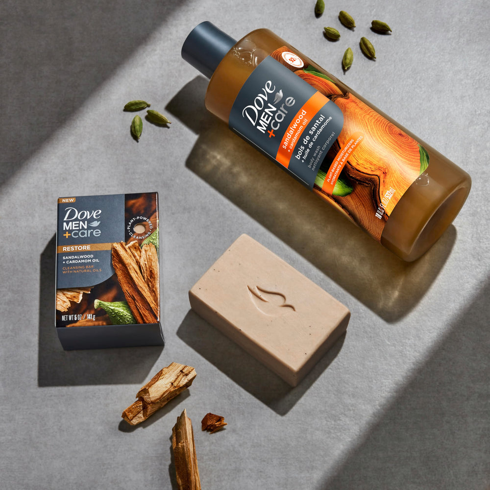 DOVE MEN + CARE: extracto de cardamomo, fragancia fresca.