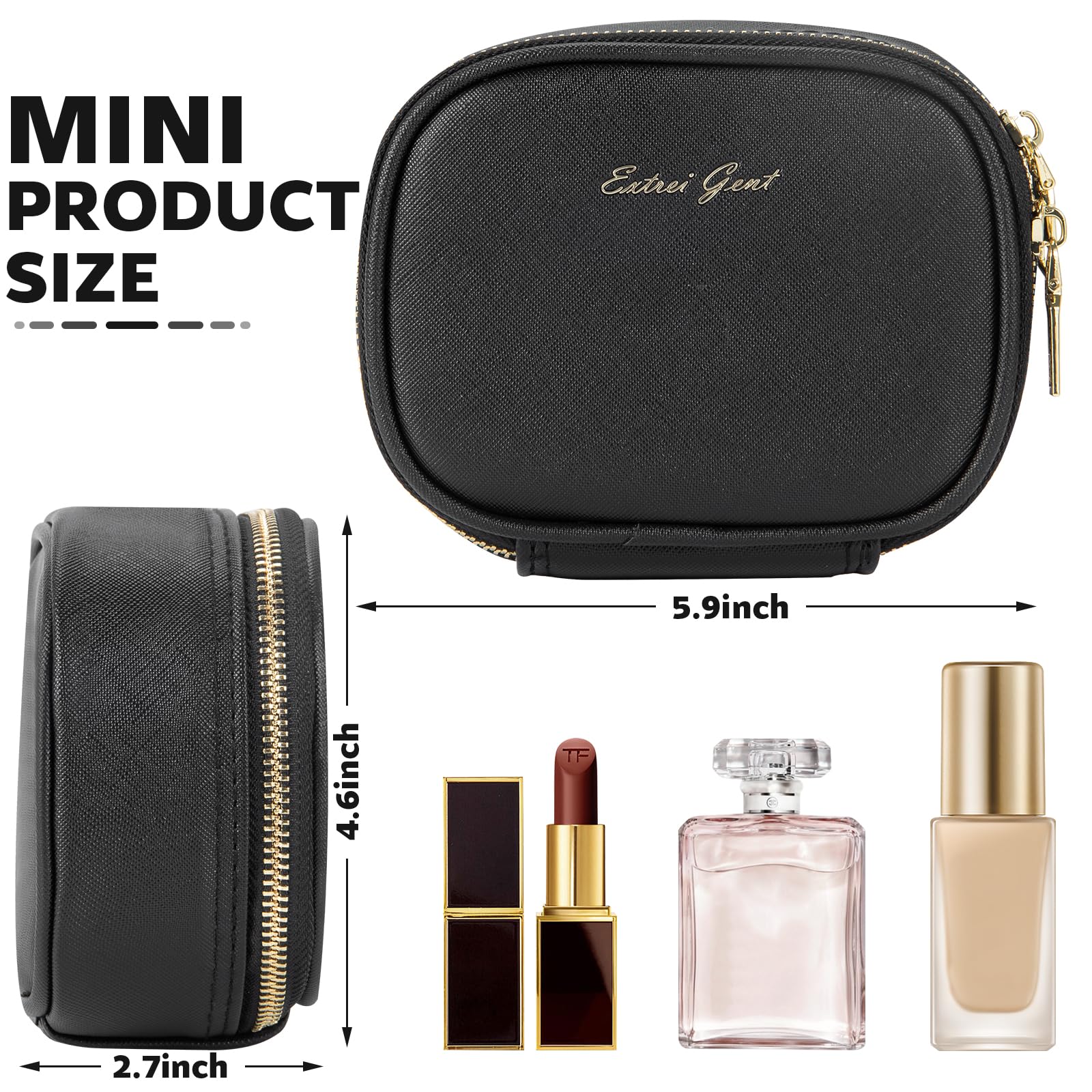 Extrei Gent bag showcasing three adjustable light modes for precise makeup