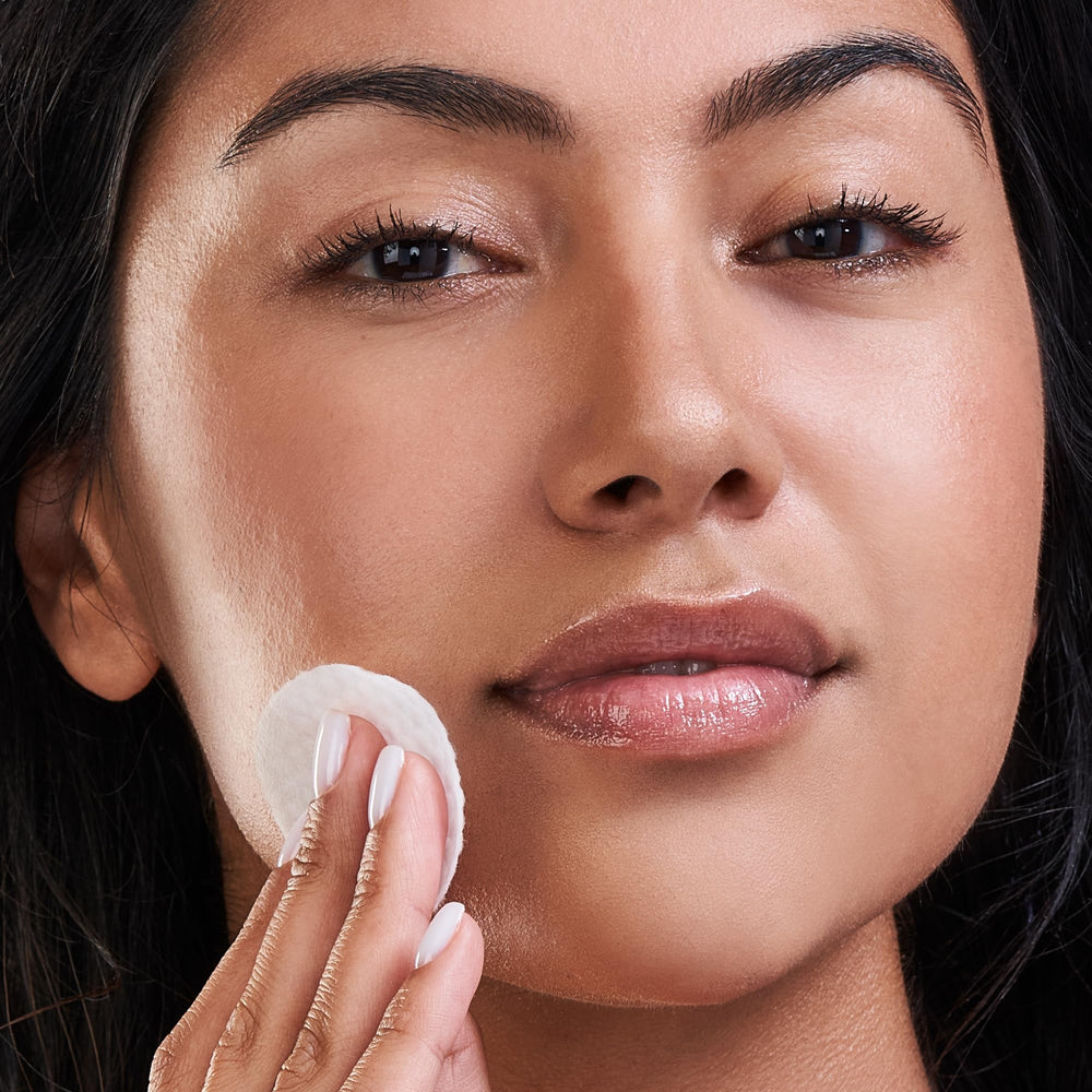 EXUVIANCE SkinRise morning glow in action suggests a quick wake-up ritual.