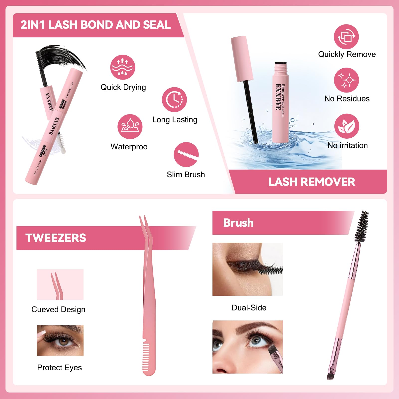 EXXBYE lash remover 10ml for gentle cleanup and reuse