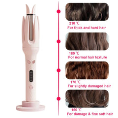 Eycomtom ceramic-coated wand delivers even heat for gentle styling.