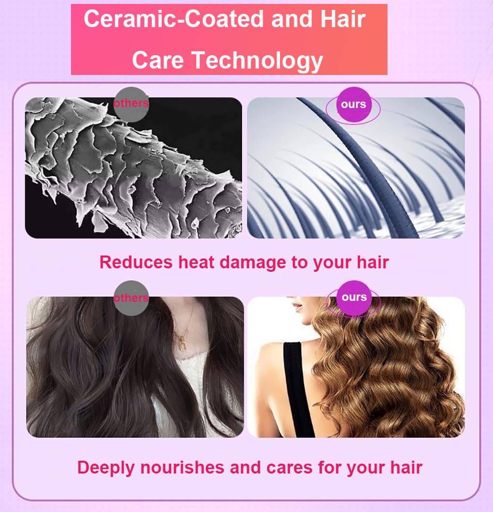 Eycomtom negative-ion technology helps reduce frizz and protect shine.