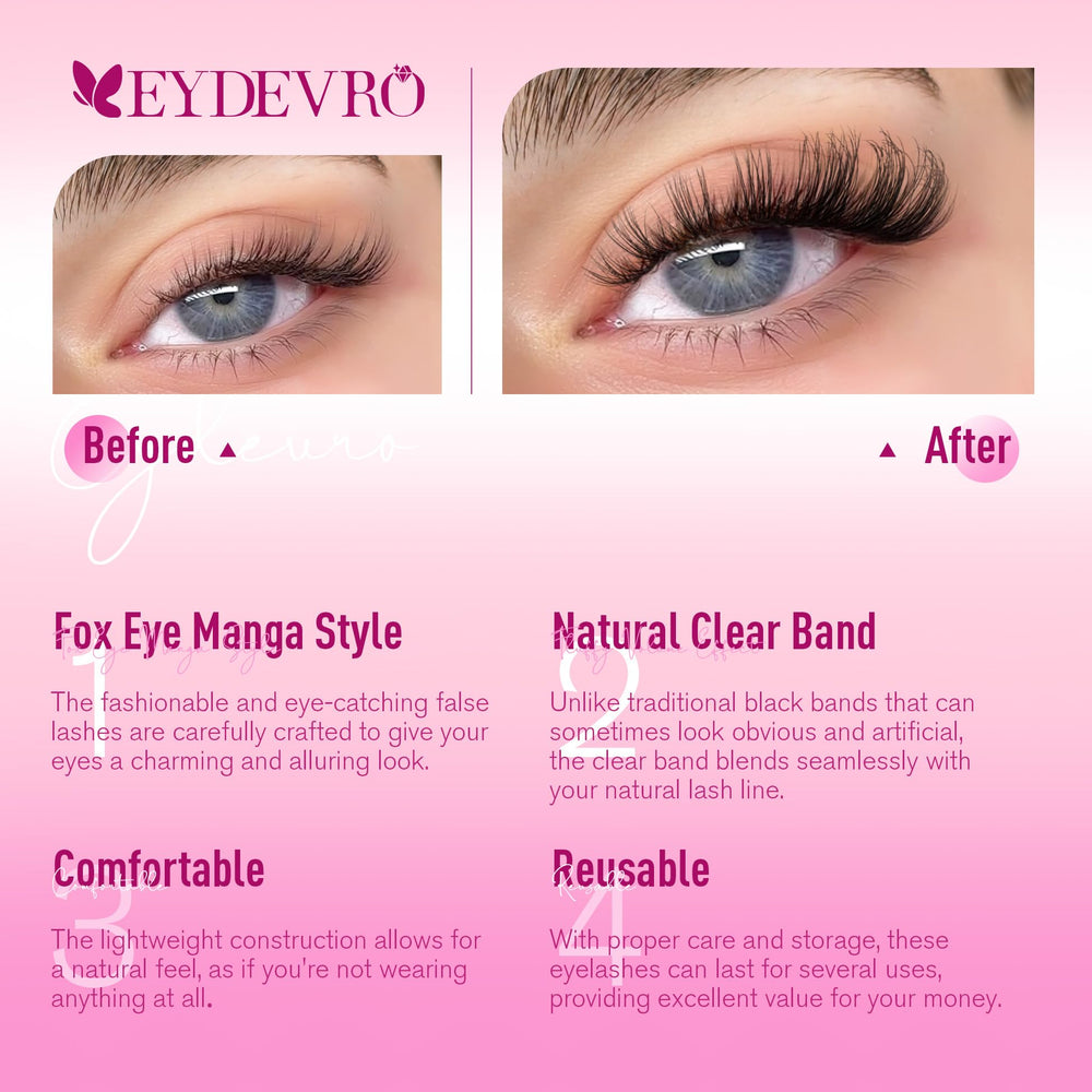 EYDEVRO clear band lashes blend invisibly with the lash line