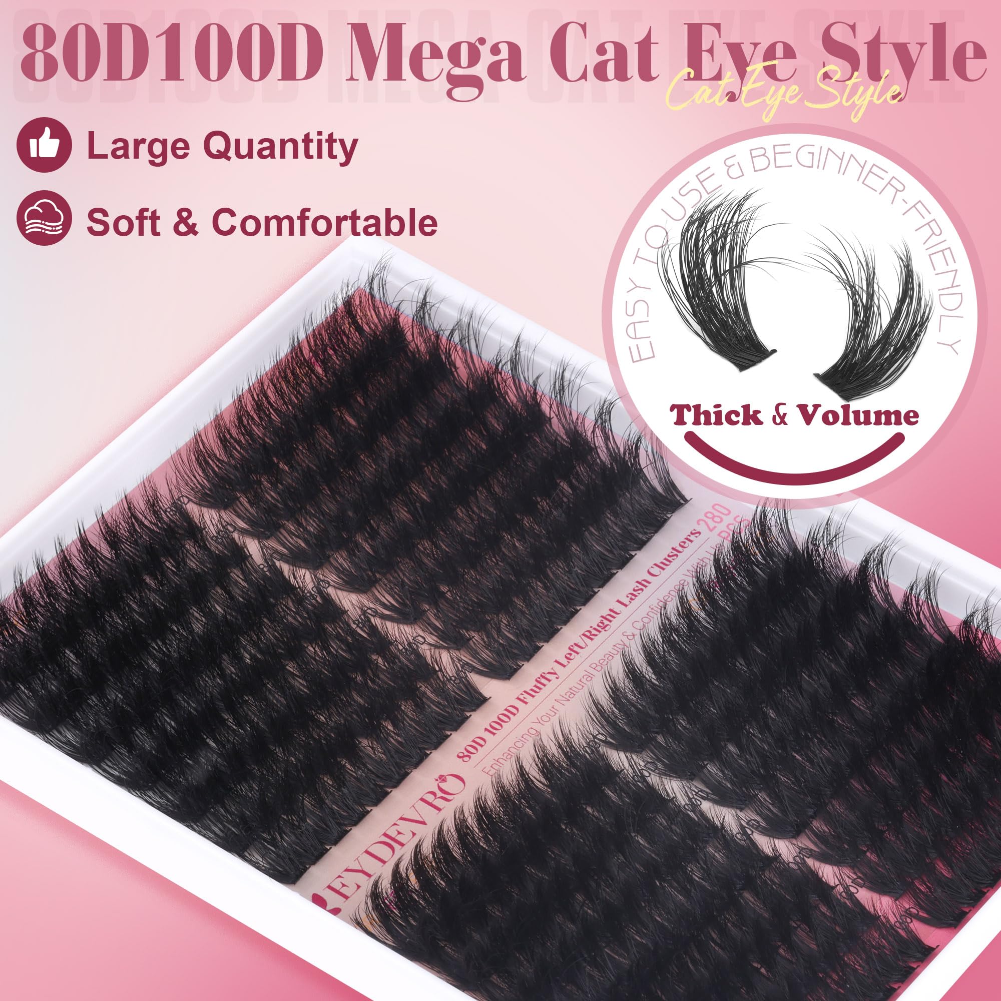 EYDEVRO d-curl lash clusters deliver voluminous lift with natural curvature