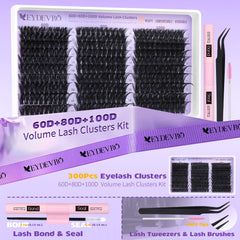 EYDEVRO D-curve wispy cluster lashes add definition with a 3D effect.