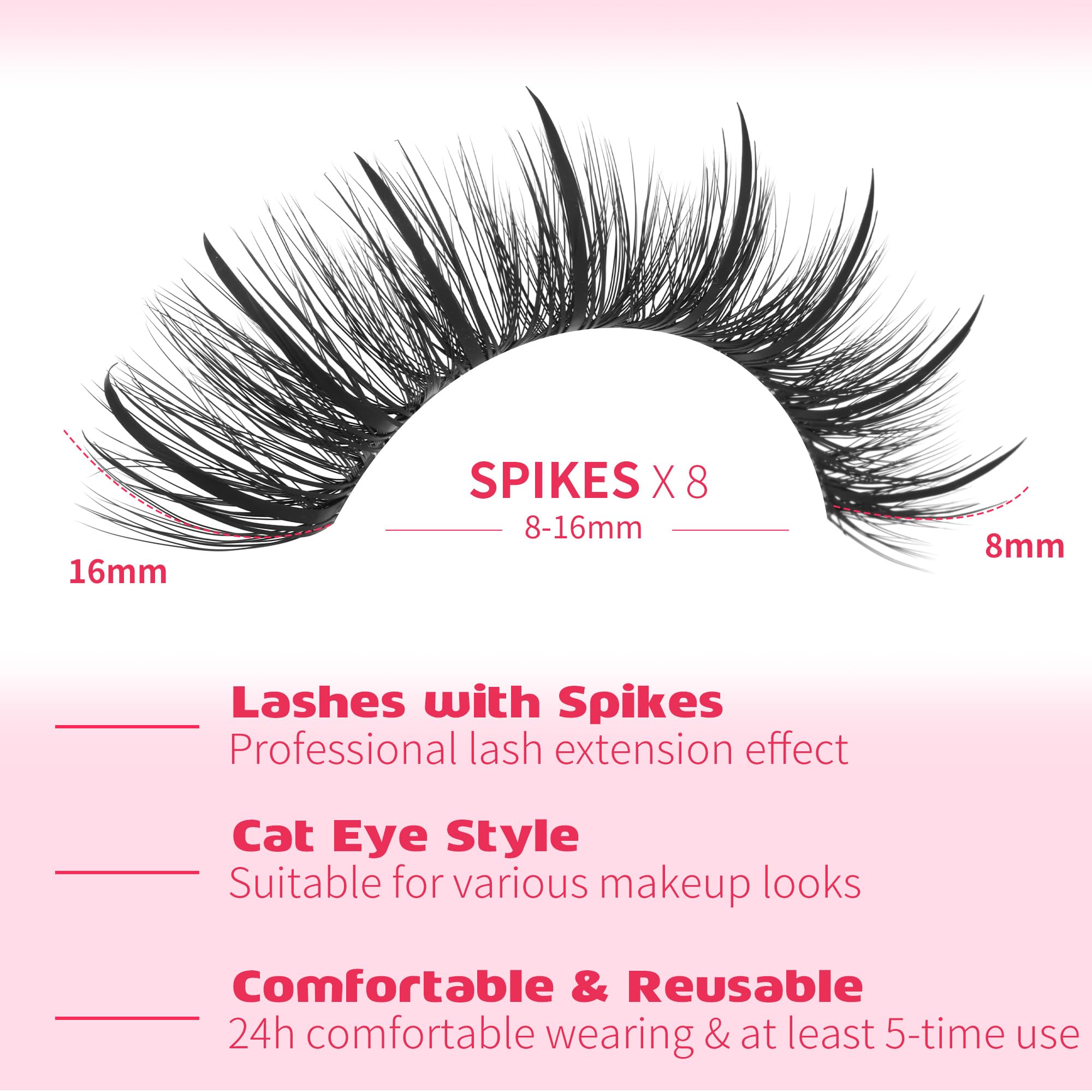 EYDEVRO fairy lashes with spikes create a bold, enchanting gaze.