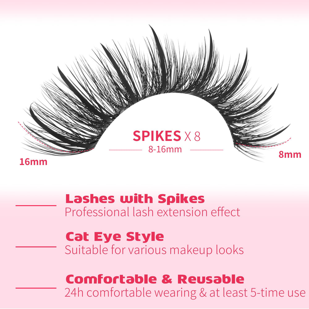 EYDEVRO fairy lashes with spikes create a bold, enchanting gaze.