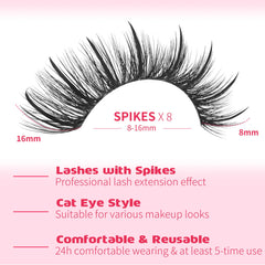 EYDEVRO fairy lashes with spikes create a bold, enchanting gaze.
