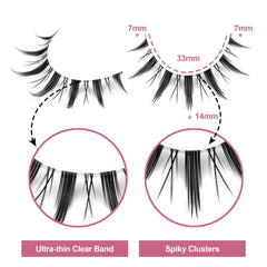 EYDEVRO lashes feature a clear band for lightweight wear.