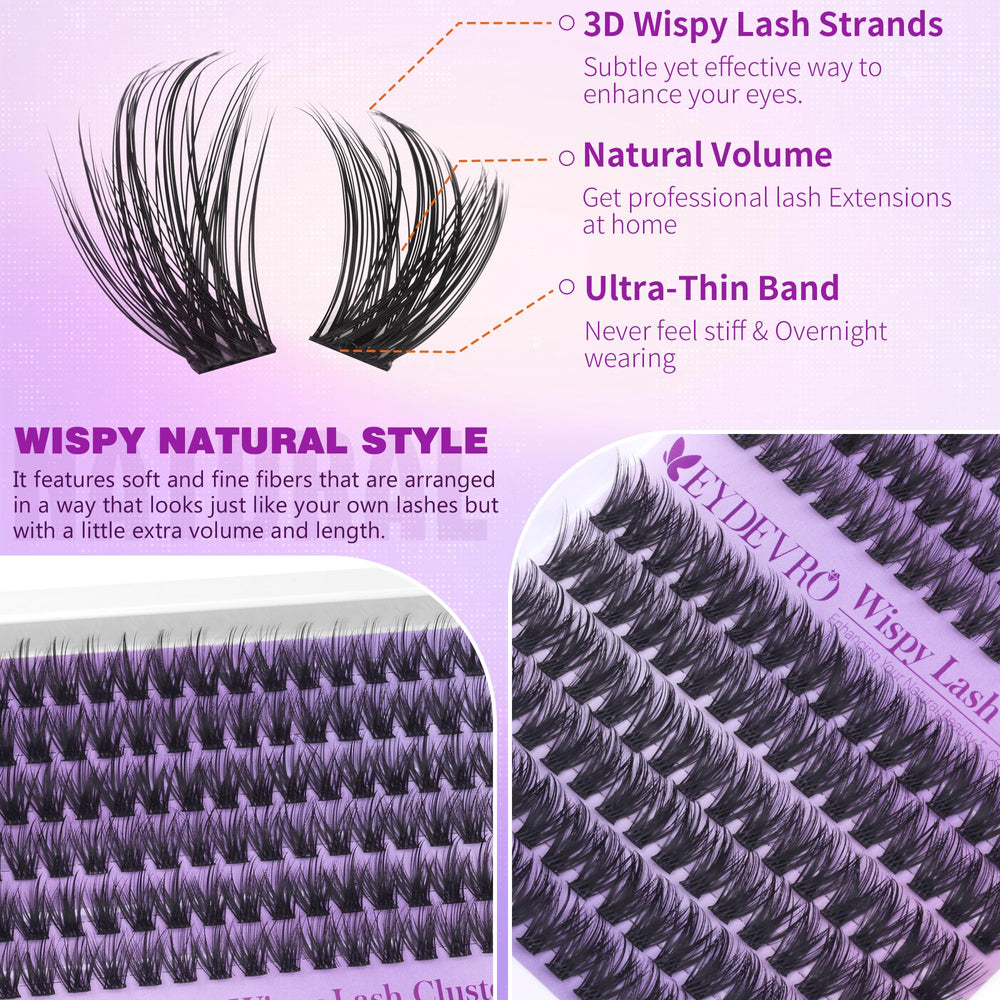 EYDEVRO feather-light lashes close-up, comfortable wear throughout the day.