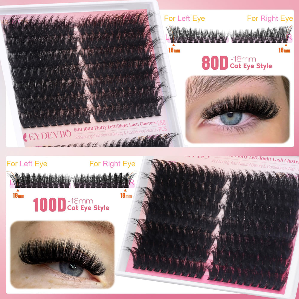 EYDEVRO left-right cluster pairs simplify application for faster DIY lashes