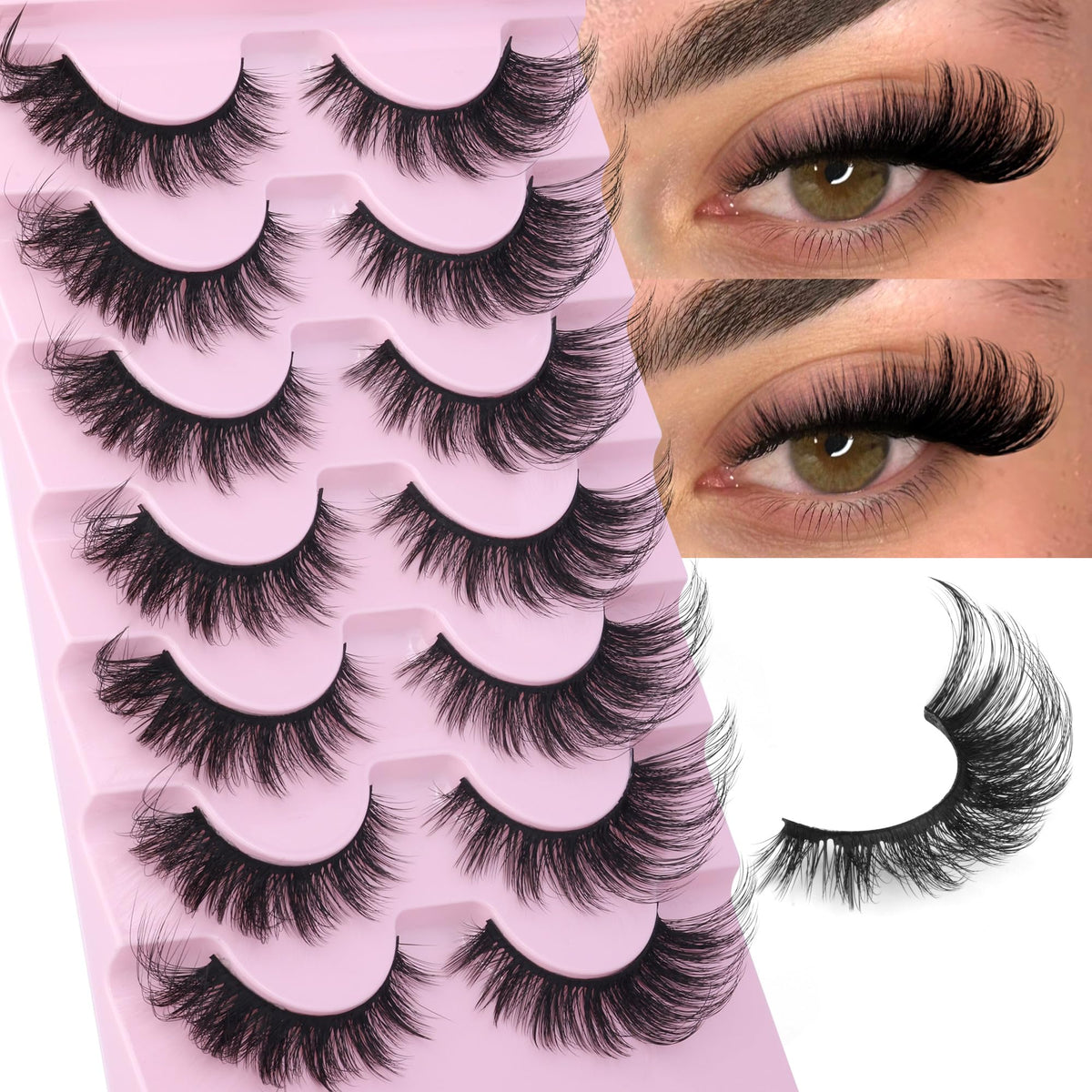 EYDEVRO fluffy lashes pack for a soft, voluminous daytime look.