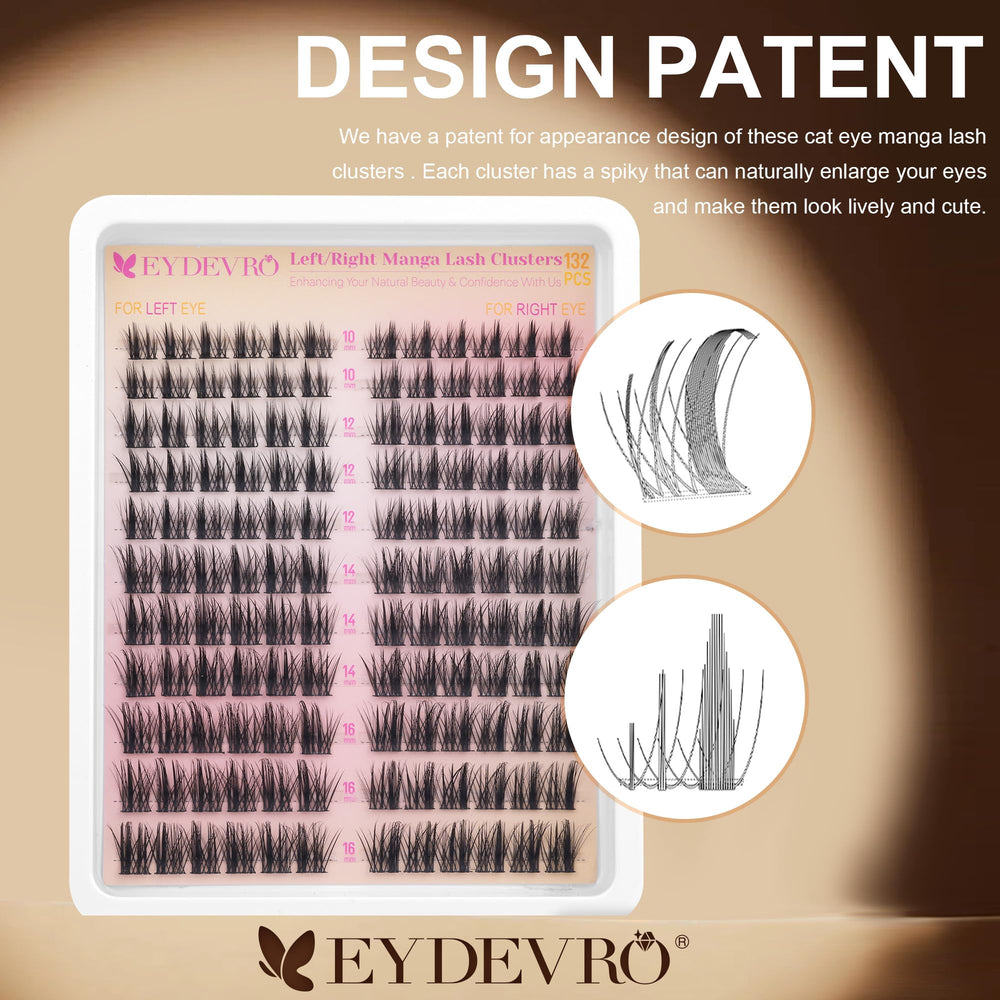 EYDEVRO left-right lash clusters design for wider eyes
