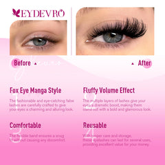 EYDEVRO manga D curl lashes deliver dramatic, doll-like definition.