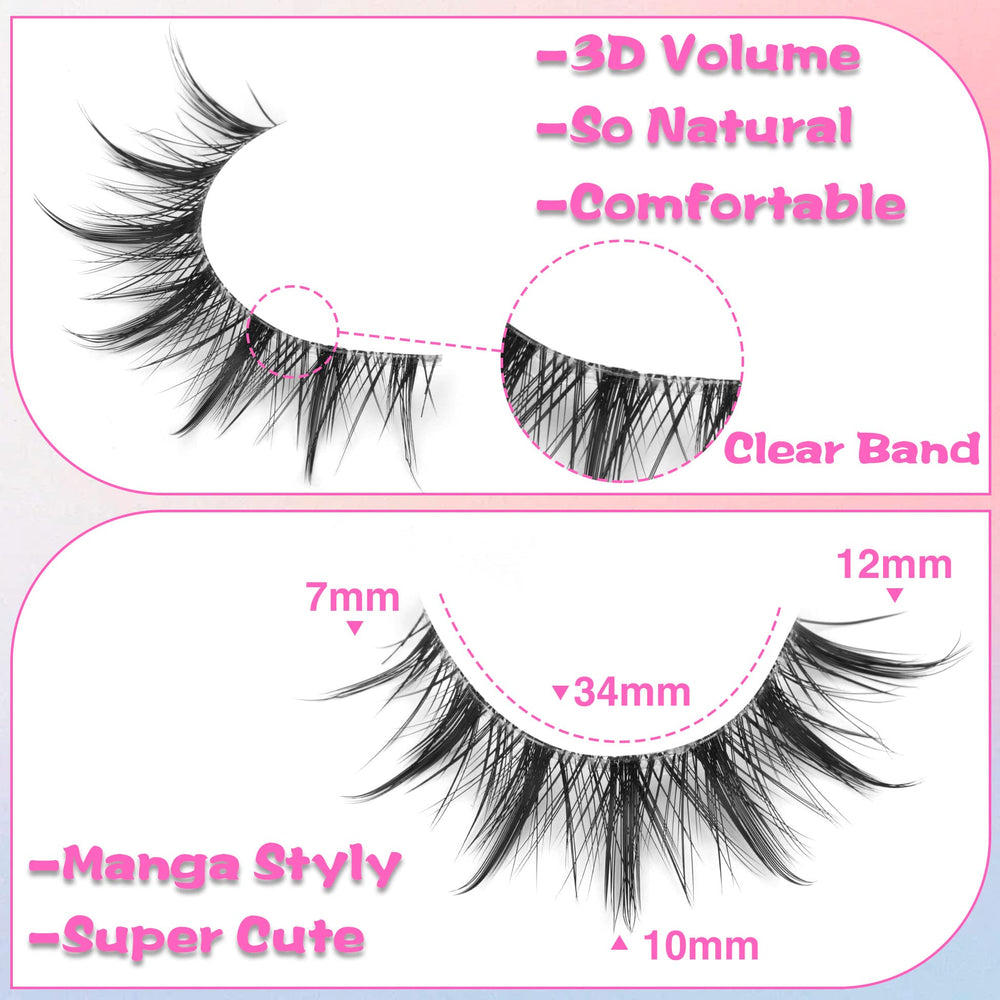 EYDEVRO Manga Lashes Clear Band Cosplay — flexible invisible band for seamless eye shaping.