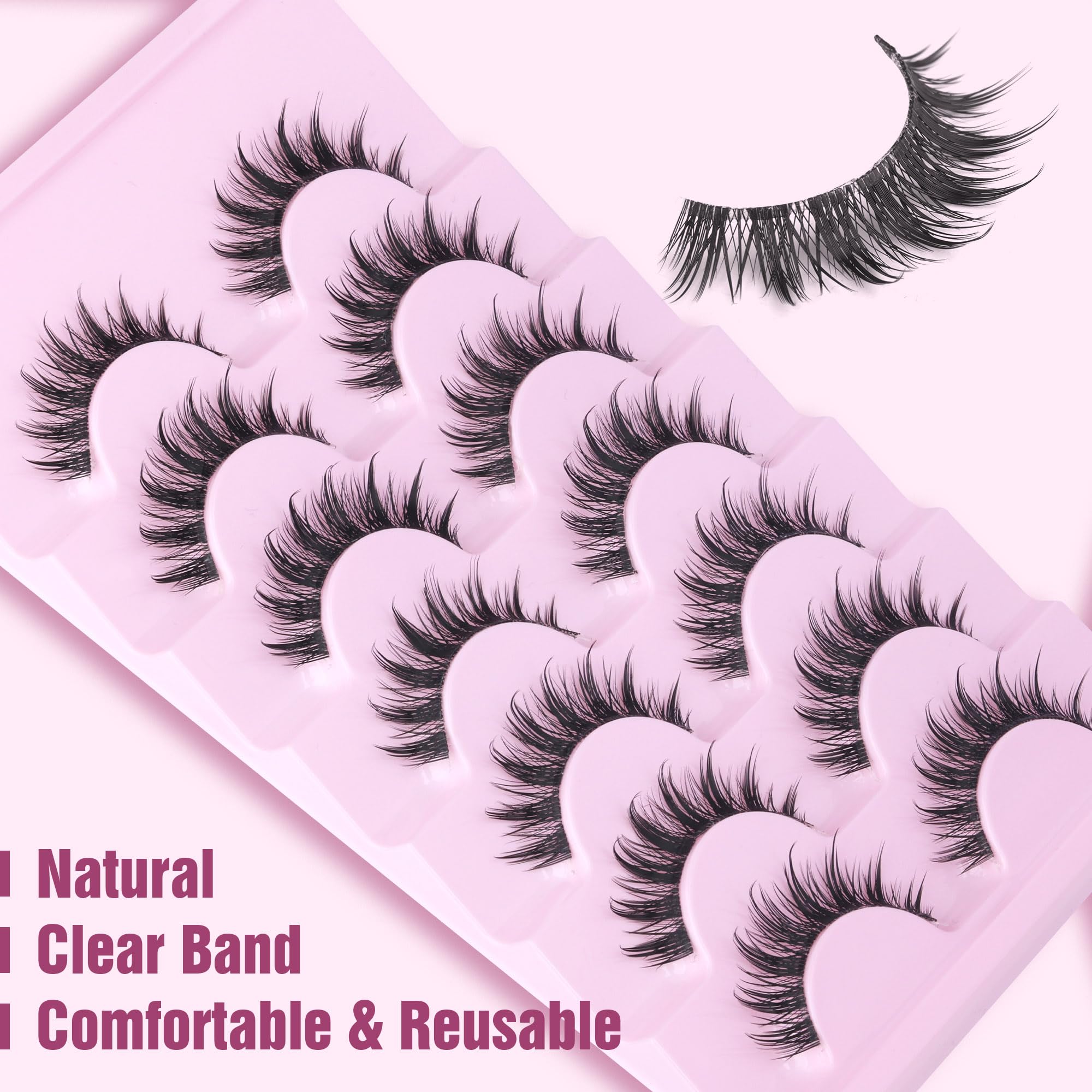 EYDEVRO manga lashes clear band natural look for daily wear.