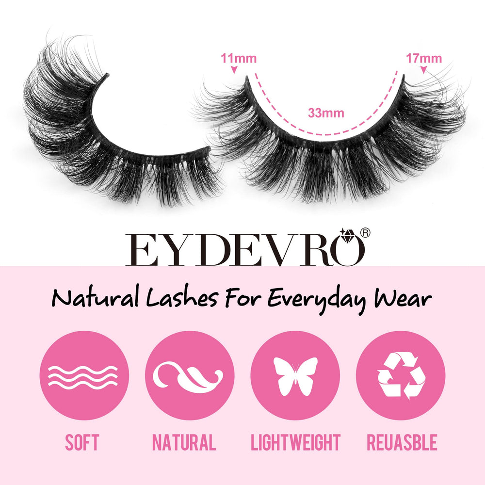 EYDEVRO Mink Lashes D curl for added lift and definition