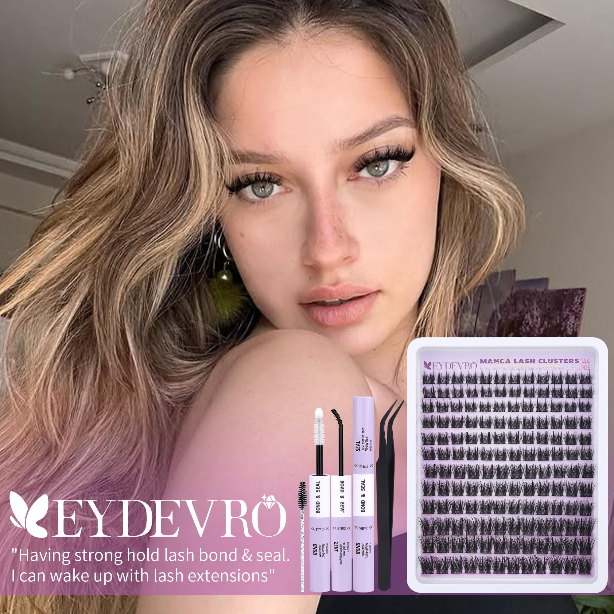 EYDEVRO precision lash tweezers and brushes for easy placement