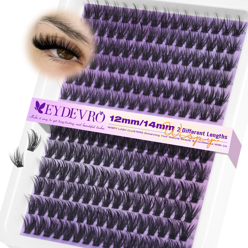 EYDEVRO wispy lash clusters 12mm close-up for natural everyday definition.