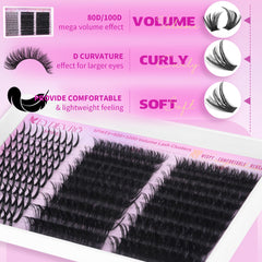 EYDEVRO wispy volume clusters 10-18mm for versatile lash styling.