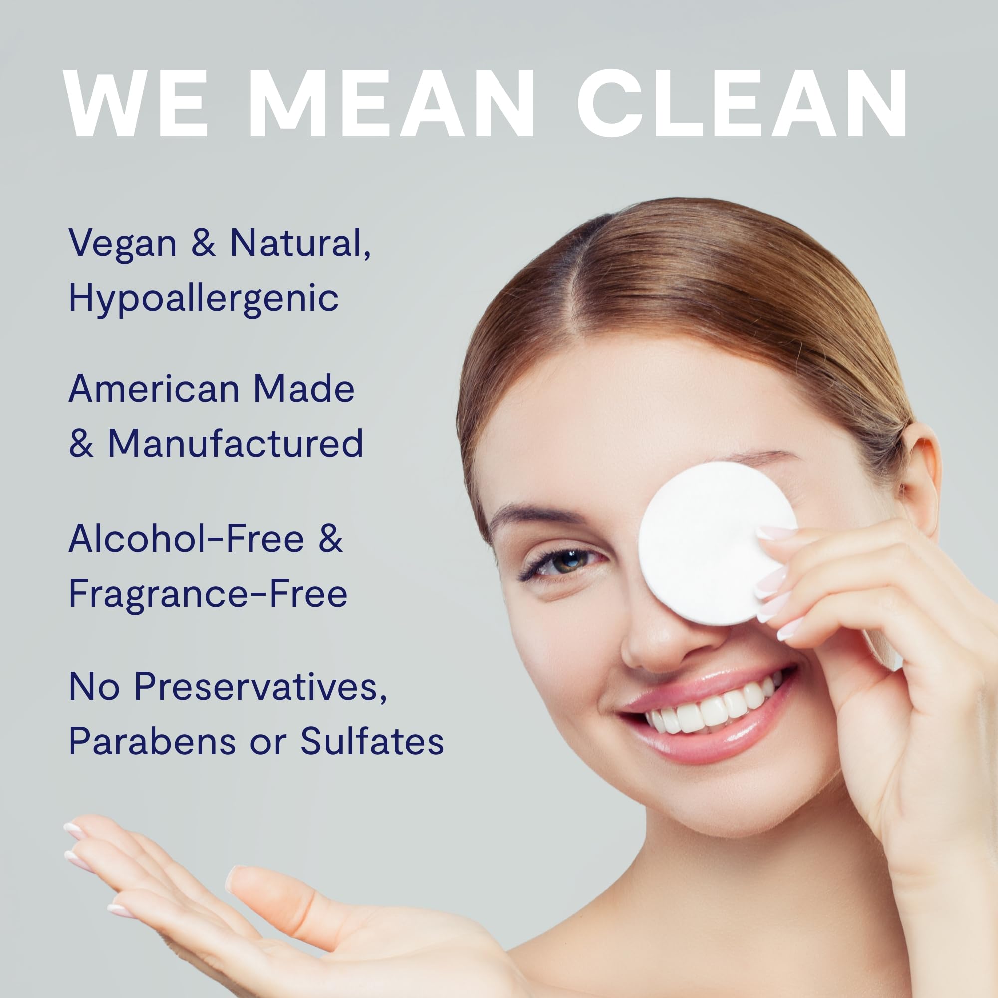 Eye Love lid and lash cleanser pump bottle with easy, controlled application.