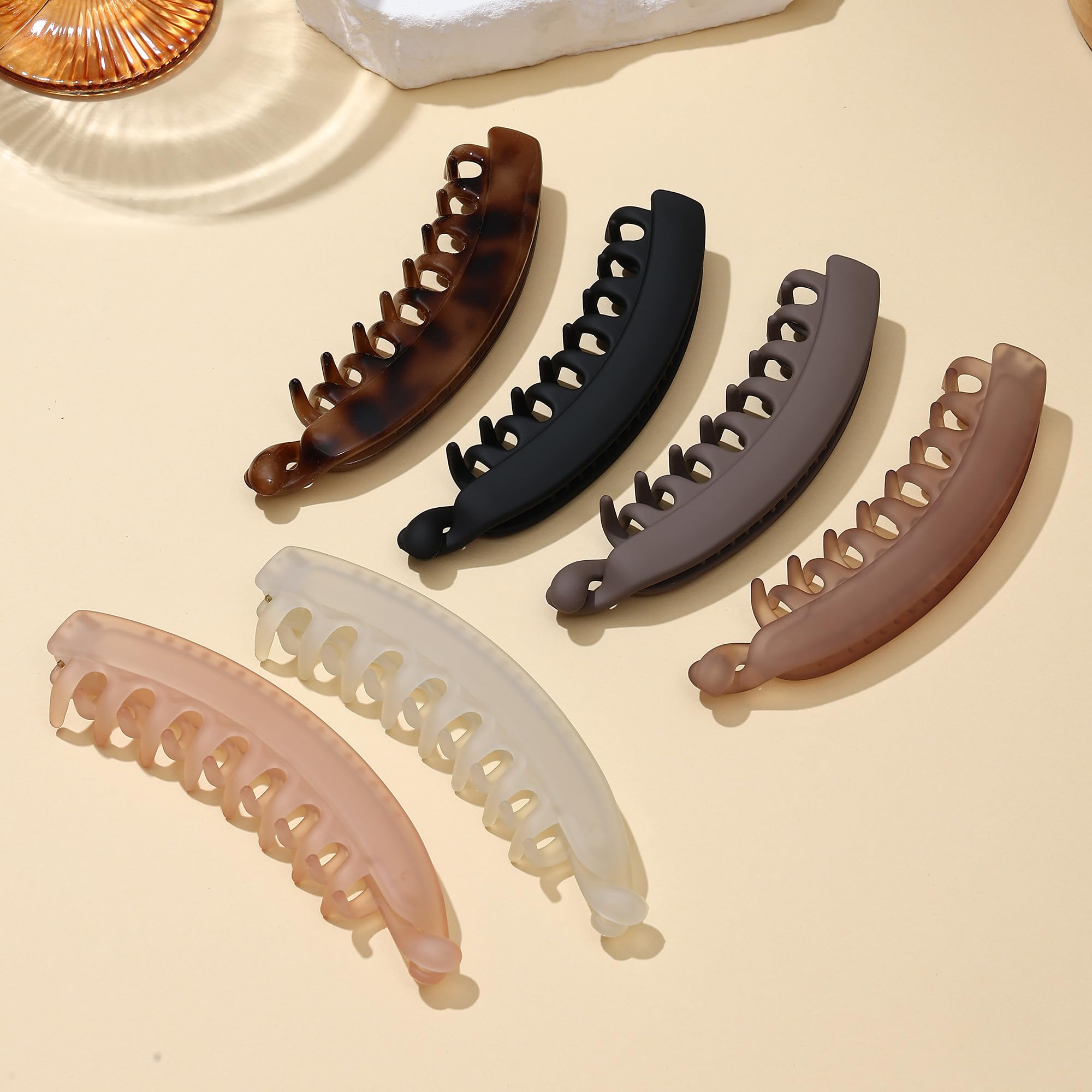 Eyegla clips banana marrón: ideal para recogidos rápidos y discretos
