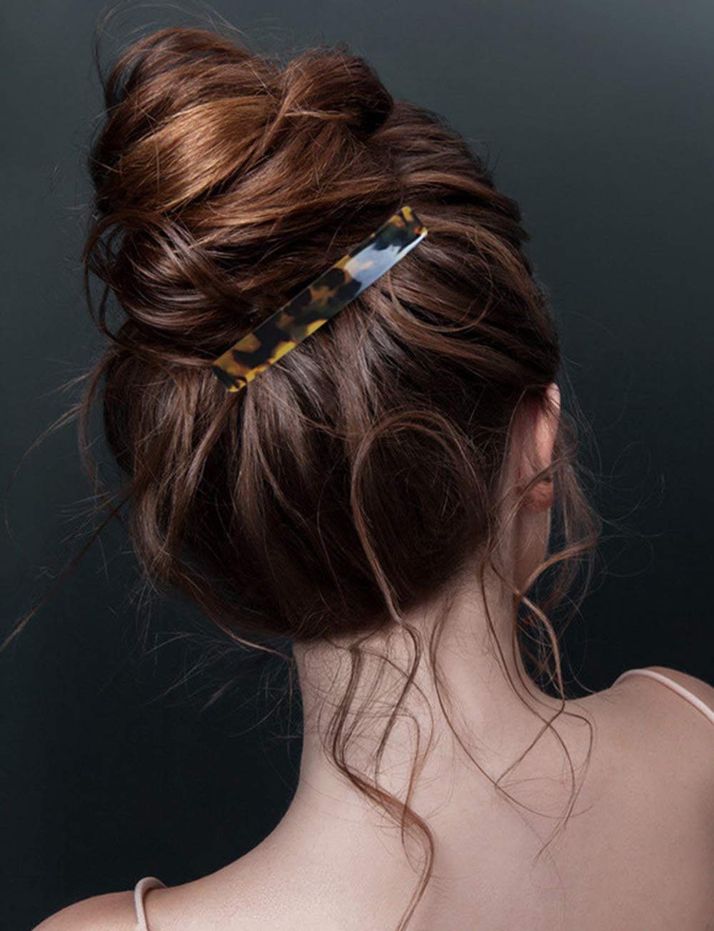 Eyegla tortoise shell rectangle barrette in gift box ready for gifting