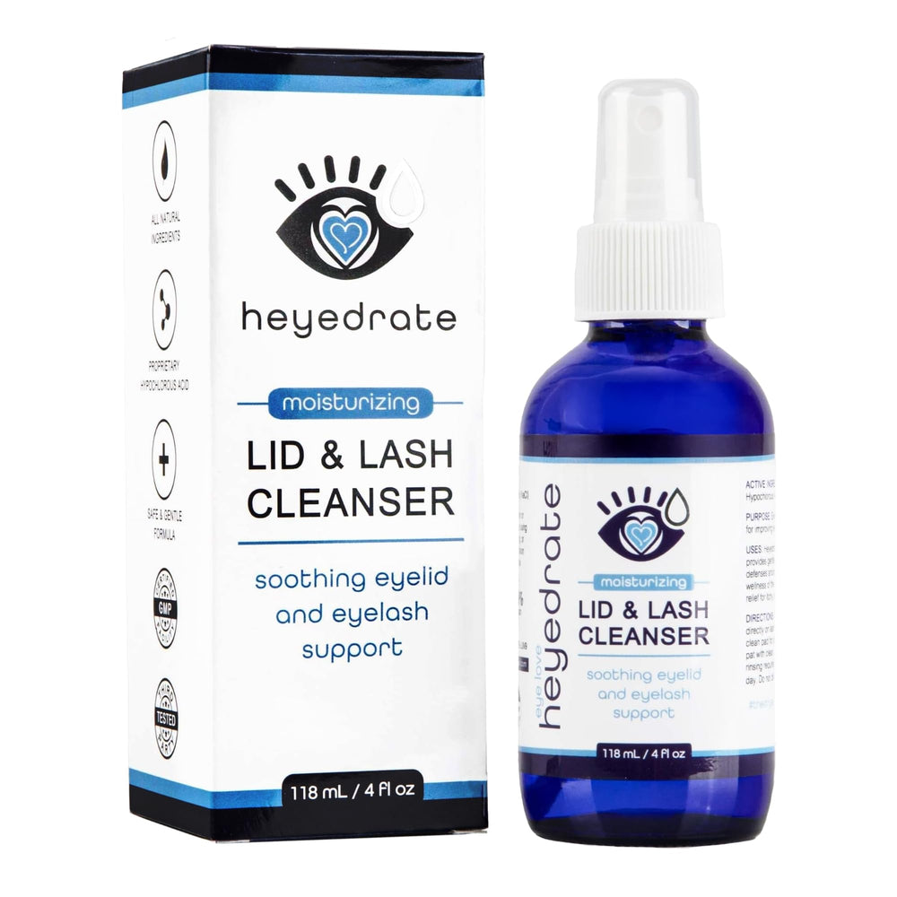 Eye Love lid and lash cleanser pump bottle for easy daily cleansing.