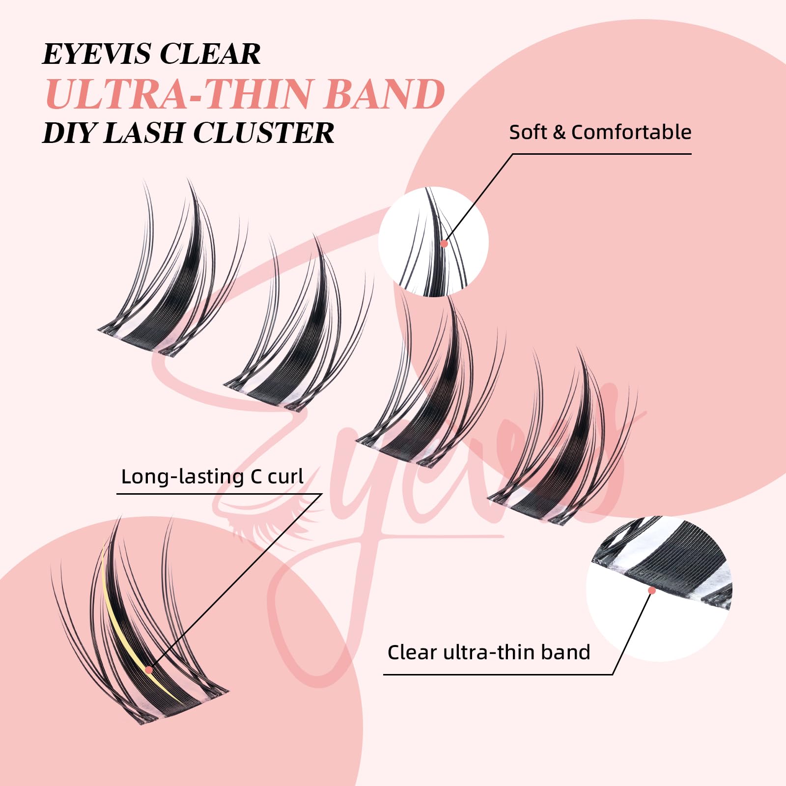 C curl lashes from EYEVIS kit delivering lift and definition.