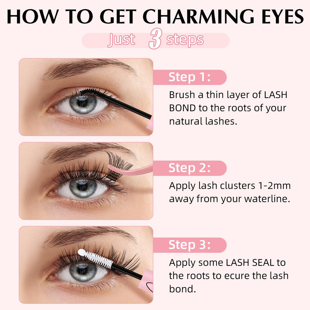 EYEVIS clear seal lash glue surface delivers a seamless finish on lashes.