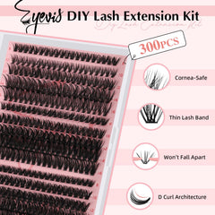 EYEVIS D Curl lashes close-up highlighting eye-opening effect.