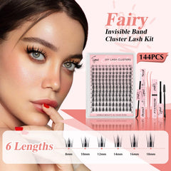 Manga-inspired lash clusters laid out in 8-18mm for flexible looks.
