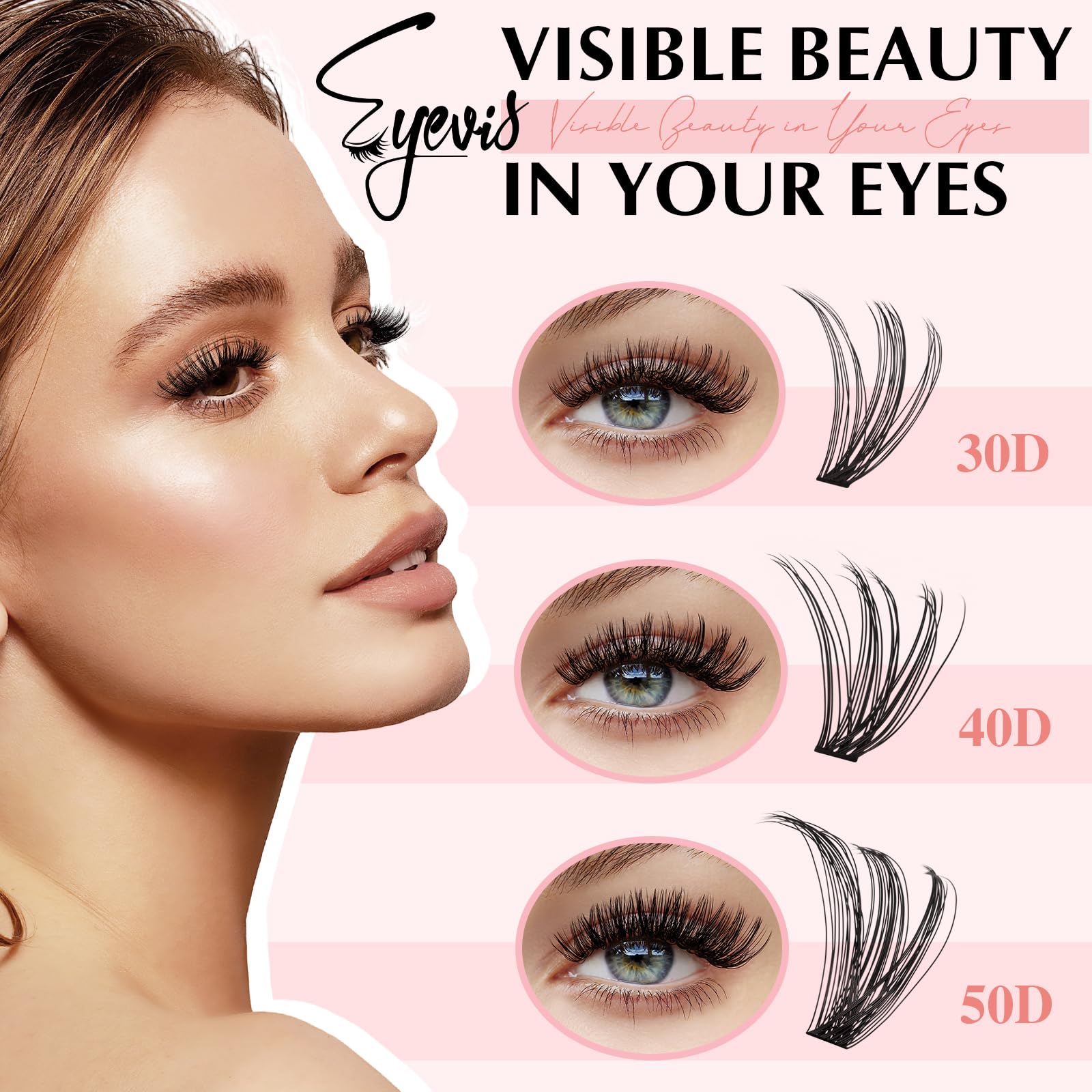 EYEVIS Mixed lengths 8-16mm ideal for DIY lash styling at home.