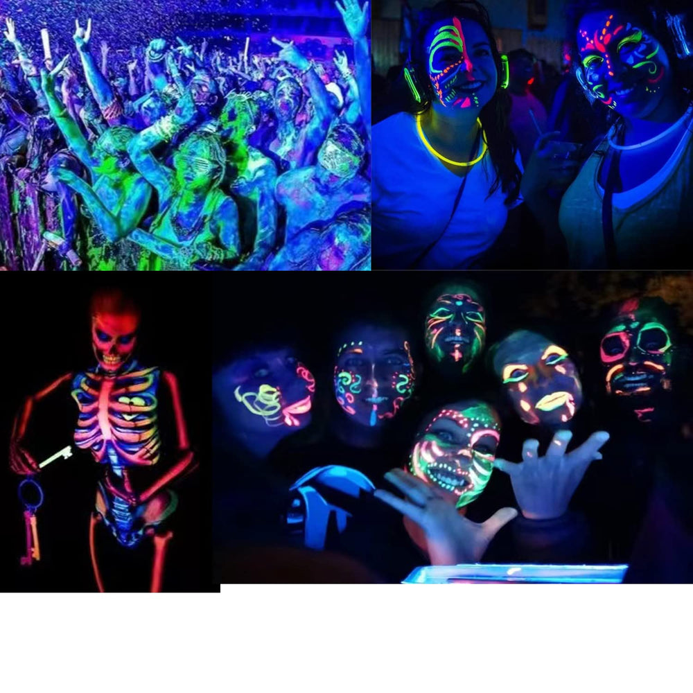 eyigylyo pintura para fiestas con iluminación UV para efectos llamativos