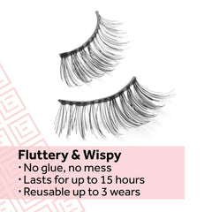 Eylure cushioned-band No. 003 lashes for comfort and a ready liner effect.
